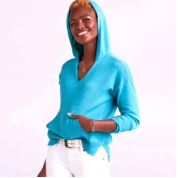 Cabi Turquoise Blue Hop To Hoodie with Kangaroo Pocket. Size L. 🆕 - Picture 1 of 12